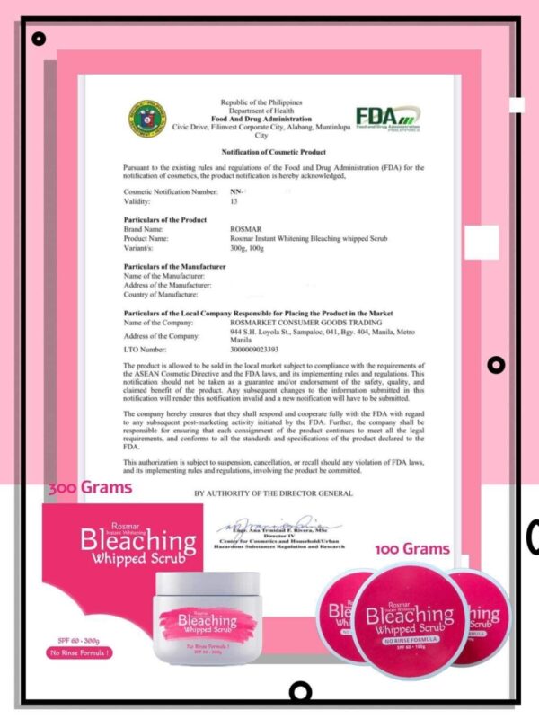Rosmar Beaching Whipped Scrub Instant Whitening SPF60 100g. - Image 2