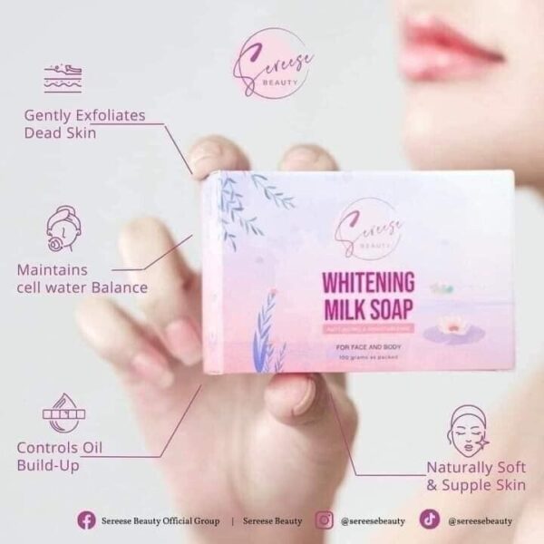 Sereese Beauty  Whitening Milk Soap Anti- Agieng & Moisturise Soap x5 - Image 4