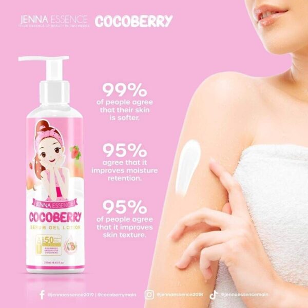 Jenna Essence Cocoberry Serum Gel Lotion  SPF 50 Whitening Lotion 250 ml - Image 5