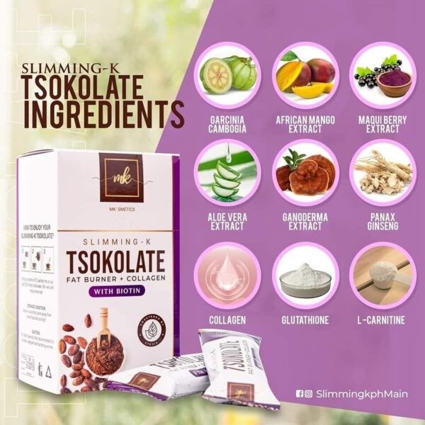 Slimming -K Coffee & Tsokolate  Fat Burner + Collagen 210g/ Sachets of 10/ box - Image 8