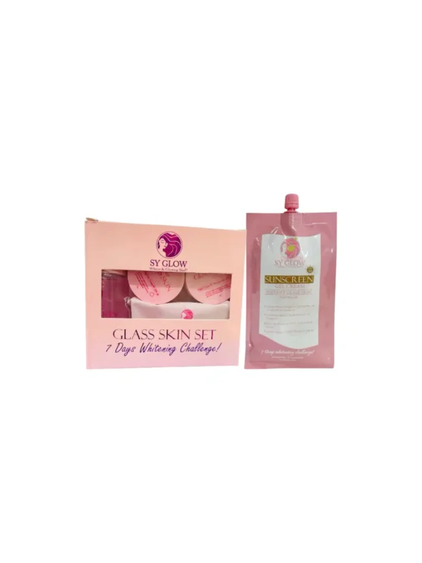 Sy Glow Glass Skin Set Whitening & Glowing Skin Set & Sunscreen Gel Cream