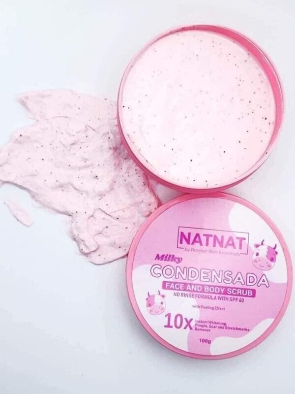 NatNat Milky Condensada Face and Body Scrub 10xInstant Whitening 100g - Image 2