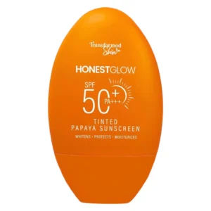 HonestGlow Tinted Papaya Face Sunscreen SPF50 PA+++ Moisturiser & Protection