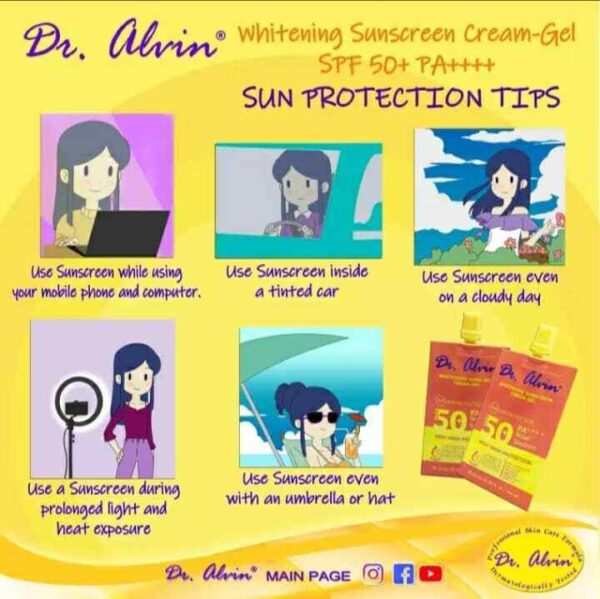 Dr Alvin Whitening Sunscreen Cream Gel Cream SPF50 50ml. - Image 3