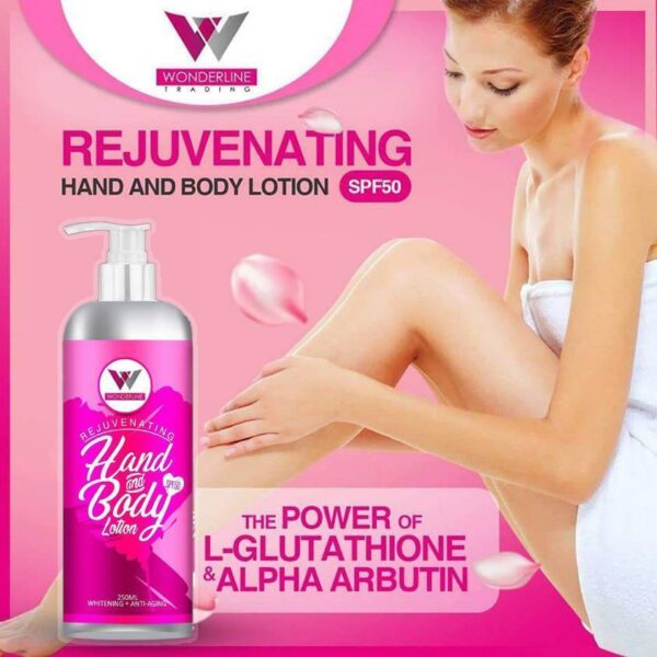 Wonderline Rejuvenating Hand And Body Lotion Whitening SPF50 New Packaging - Image 2