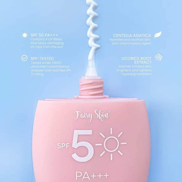 Fairy Skin SPF 5 PA +++ Face Premium Brightening Sunscreen Cream 50g - Image 5