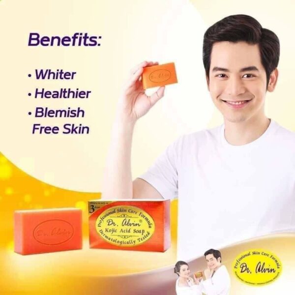 2 x The Original Dr Alvin Kojic Acid Soap Face And Body Whitening - Image 2