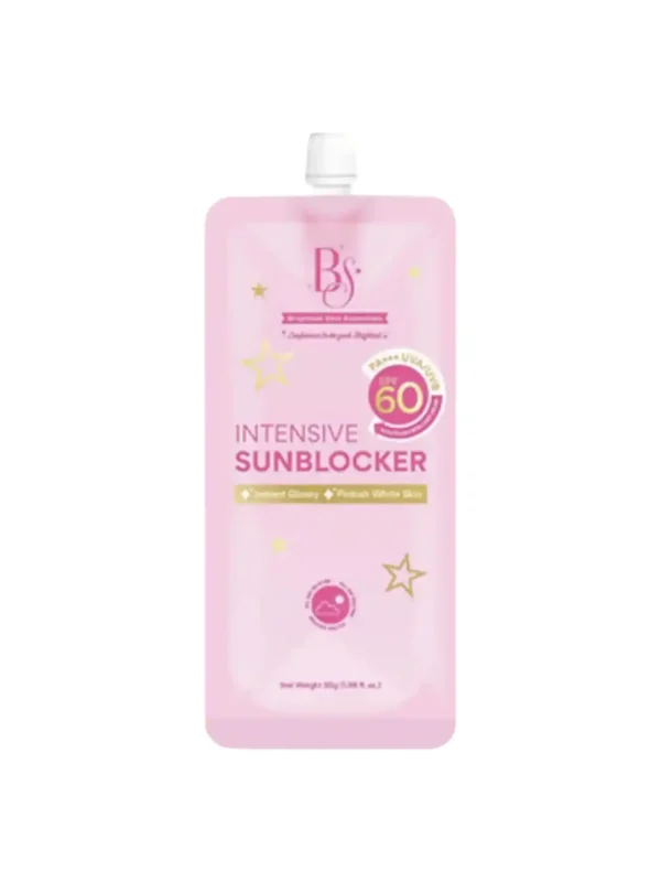 1 x Brightest Skin Essentials Sunblocker  Instant Glossy Pinkish PA+++SPF60 30g