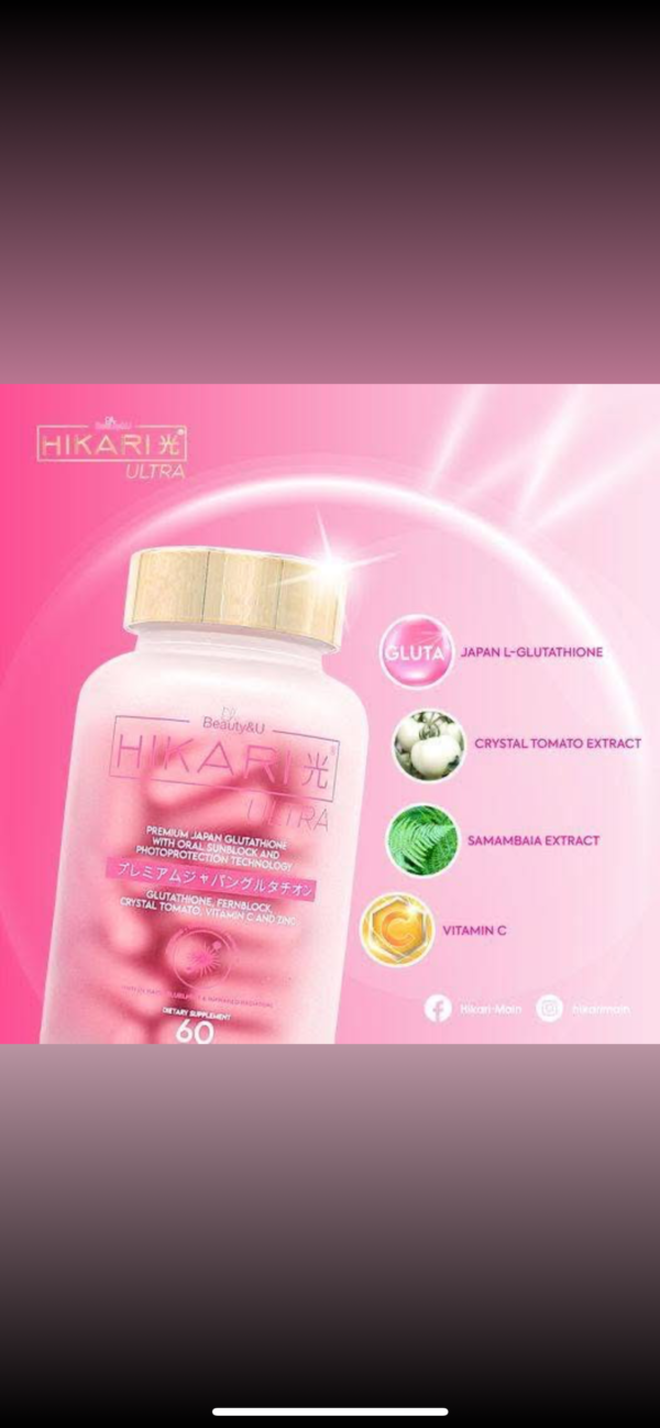 Hikari Ultra Beauty Supplement Capsule Anti- Ageing Skin Whitening - Image 2