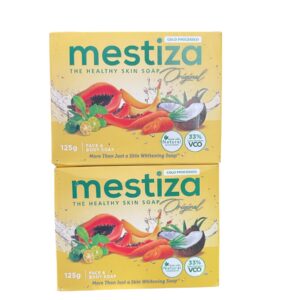 2 x Mestiza Original Natural Whitening Face and Body Soap 125g