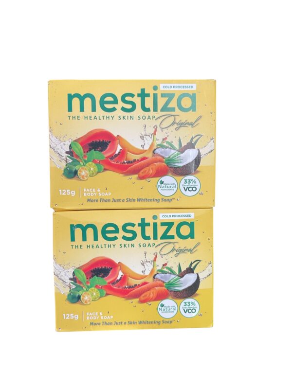 2 x Mestiza Original Natural Whitening Face and Body Soap 125g