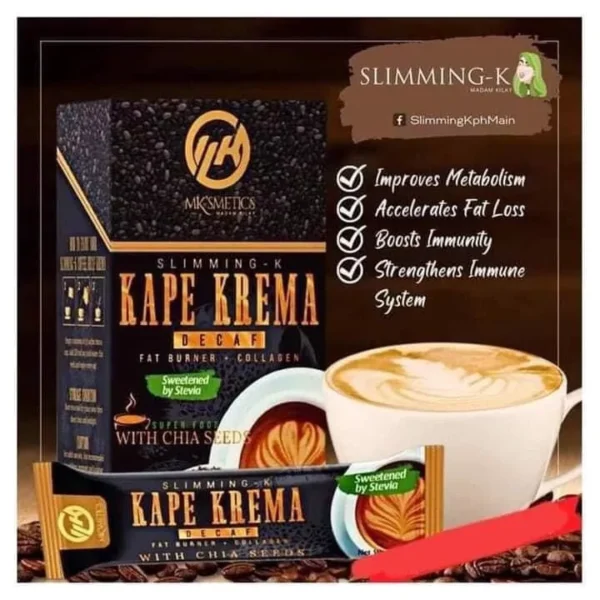 Kape Krema Decaf By Madam Kilay Garcinia Cambodia + Collagen Superfood Ingredients 10x21g