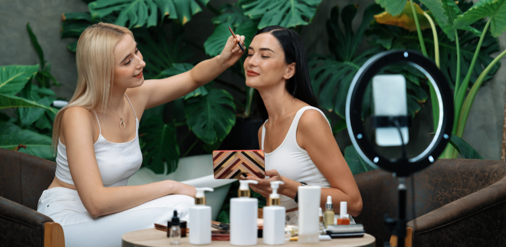 two women doing make up to try something new