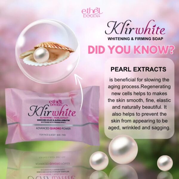 2 x Klirwhite Glutathione & Pearl Extract Face and Body Soap 70g - Image 3