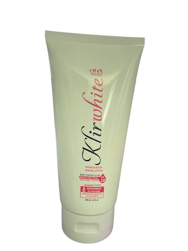 Klirwhite Hand & Body Serum Lotion Lightening and moisturising Broad Spectrum spf20 200ml. - Image 2
