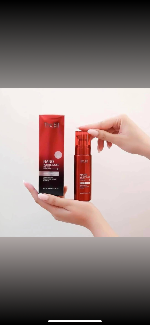 The Elf NANO WHITE DOSE premium White Plus Red Extract Ultimate Face Serum 60ml - Image 5