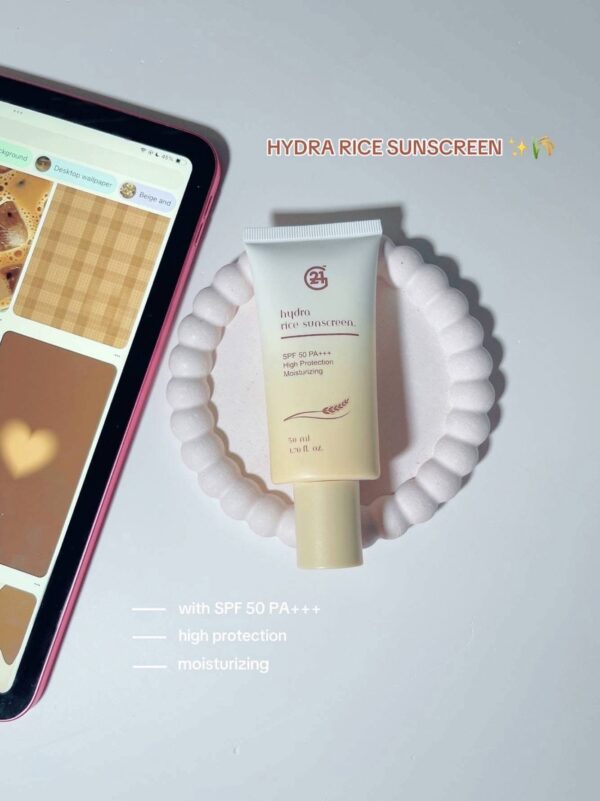 G21 Hydra Rice Face Sunscreen SPF 50 PA+++High Protection Moisturising 50 ml - Image 3