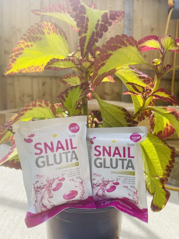 Snail Gluta Whitening For  Body & Face Collagen Soap x2 80g