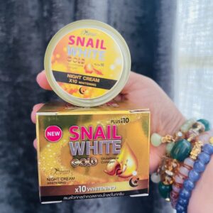 Snail White Gold Night Cream  Glutathione and collagen cream x10 Whitening  20 grams