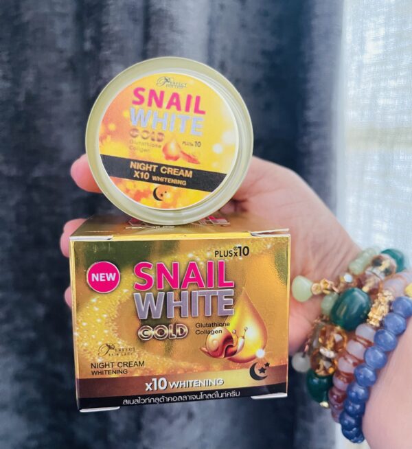 Snail White Gold Night Cream  Glutathione and collagen cream x10 Whitening  20 grams