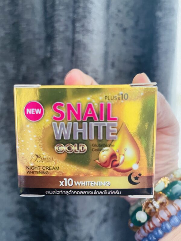 Snail White Gold Night Cream  Glutathione and collagen cream x10 Whitening  20 grams - Image 2