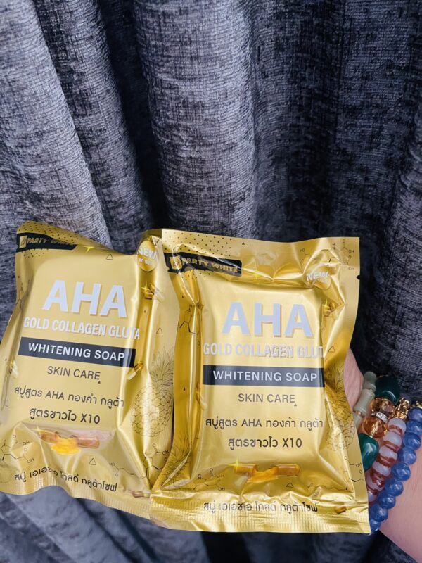 Aha Gold Collagen Whitening Soap 80g x2 - Image 3