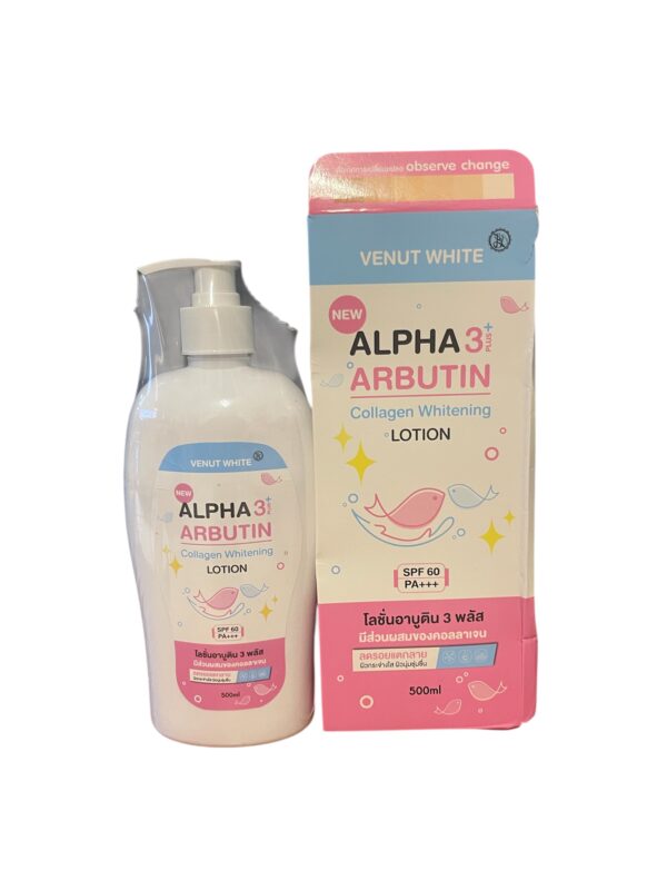 Alpha Arbutin Collagen Whitening Body Lotion SPF60 PA +++Venut White 500ml