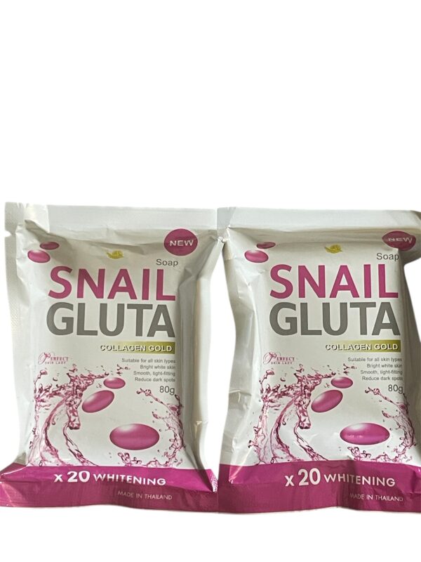 Snail Gluta Whitening For  Body & Face Collagen Soap x2 80g - Image 2