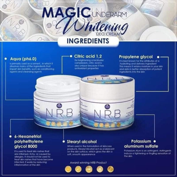 1 x NRB Magic Underarm Cream Whitening Deo Cream 40g - Image 4