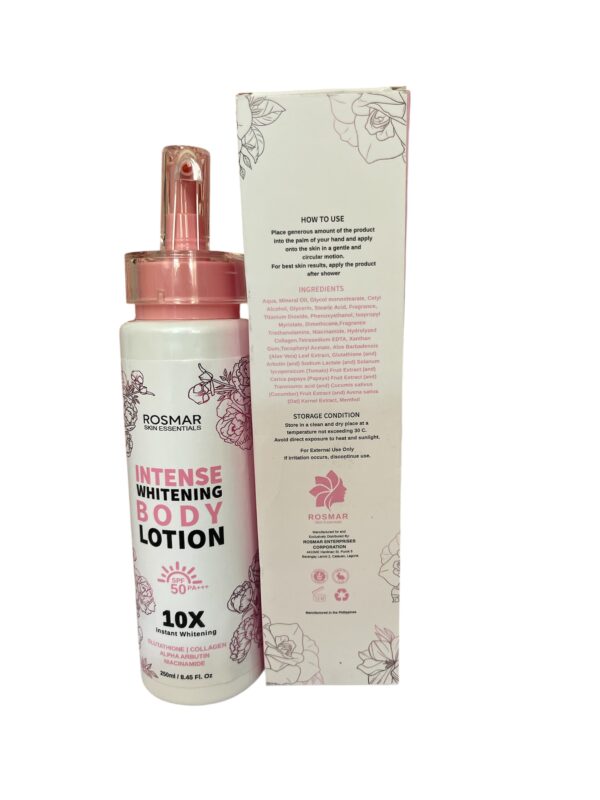 Rosmar Intense Whitening Body Lotion spf 50 PA_+++ 10x Instant Whitening 250ml