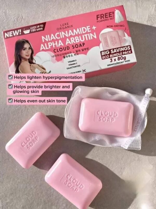 Luxe Organix Niacinamide & Alpha Arbutin Cloud Soap 3x 80g