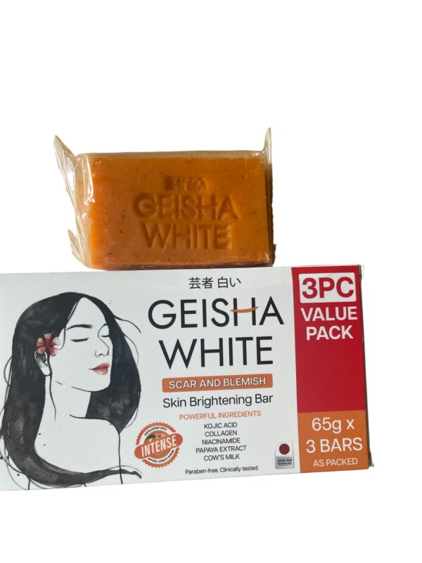 GeishaWhite Scar and Blemish Skin Brightening Bar Intense Beauty Soap 65g x 3 bars