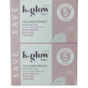 K- Glow Collagen Bright Whitening  face & Body Soap 2x 60grams