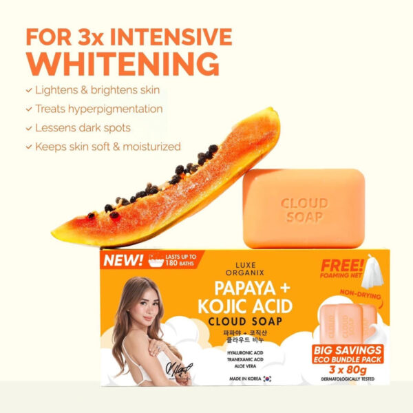 Luxe Organix Papaya Kojic Cloud Soap 3x 80g