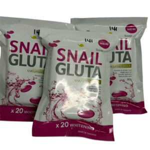 3x Snail Gluta Whitening For  Body & Face Collagen Soap  80g