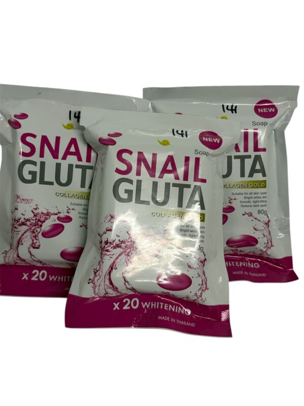 3x Snail Gluta Whitening For  Body & Face Collagen Soap  80g
