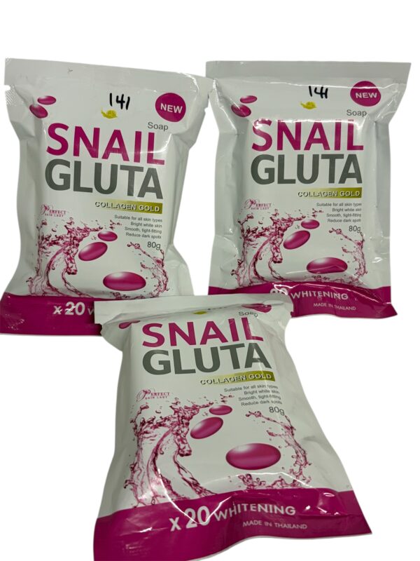 3x Snail Gluta Whitening For  Body & Face Collagen Soap  80g - Image 3
