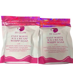 2 x Sy Glow Ice Cream Whipp Soap Face & Body Whitening Soap 125g
